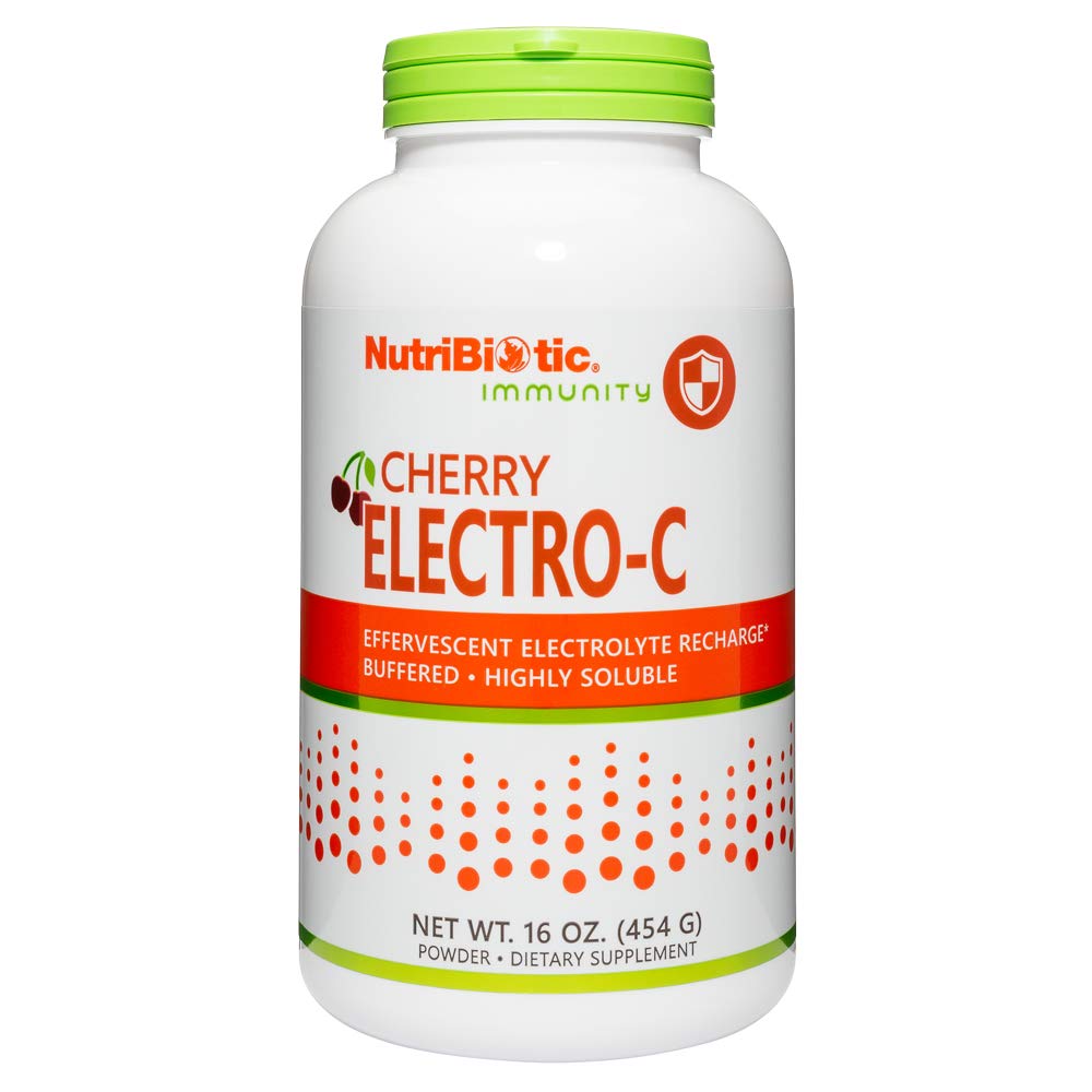 NutriBiotic - チェリーエレクトロCビタミンC&電解液パウダー、16 Oz | 850 Mg ビタミンC サービングあたり | 発泡性電解液再充電 | 緩衝&高溶性 | GMO&グルテンフリー