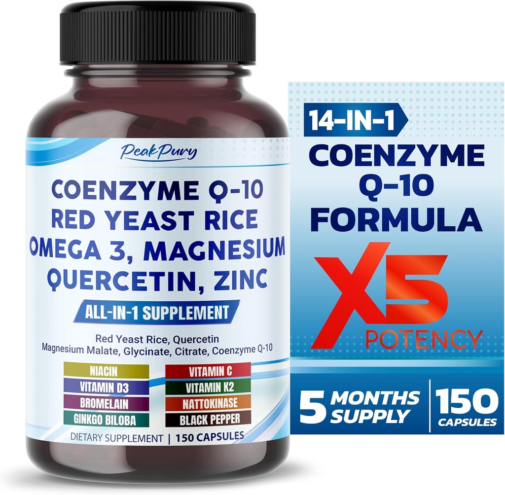 Coenzyme Q-10の赤いイースト米のケルセチンのマグネシウムの無光沢、クエン酸塩-米国製