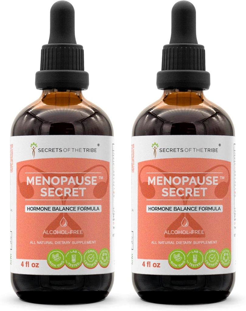 Menopause 秘密 アルコールフリー, グリセライト ブラックコホッシュ, ヴィテックス, レッドクローバー, マカ, ドン・キー, セント. ジョンズワート. チンキ、草のエキスのホルモンのバランスの方式2x4 OZ
