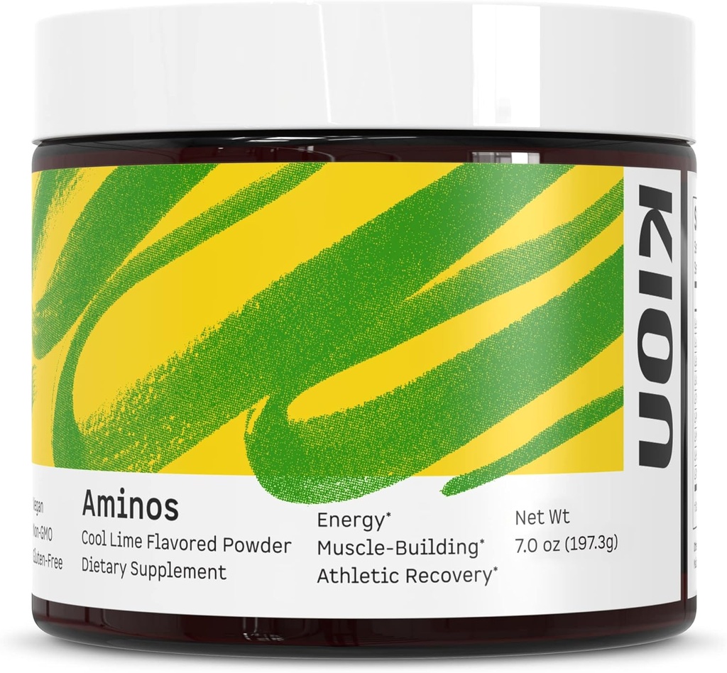Kion Aminos Essential Amino Acids Supplement - Amino Acid Powder, Amino Energy Powder, Essential Energy Without Caffeine, Essential Amino Acids, BCAA EAA - 30 Servings, Cool Lime