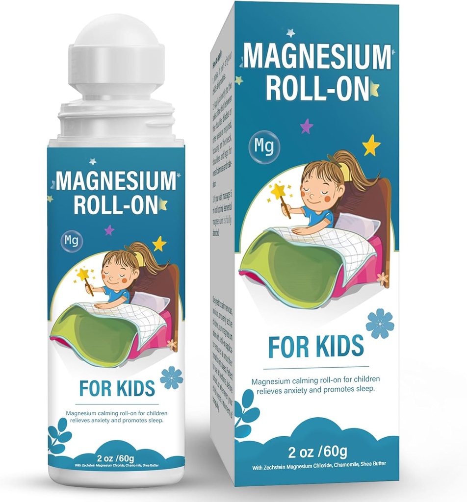 子供のためのマグネシウムのローション、睡眠&カルムのためのマグネシウムロール - 子供たちのカルムと眠りを助けます、 化粧マグネシウムクリーム - バランスの取れた気分、就寝時間と夜をサポート