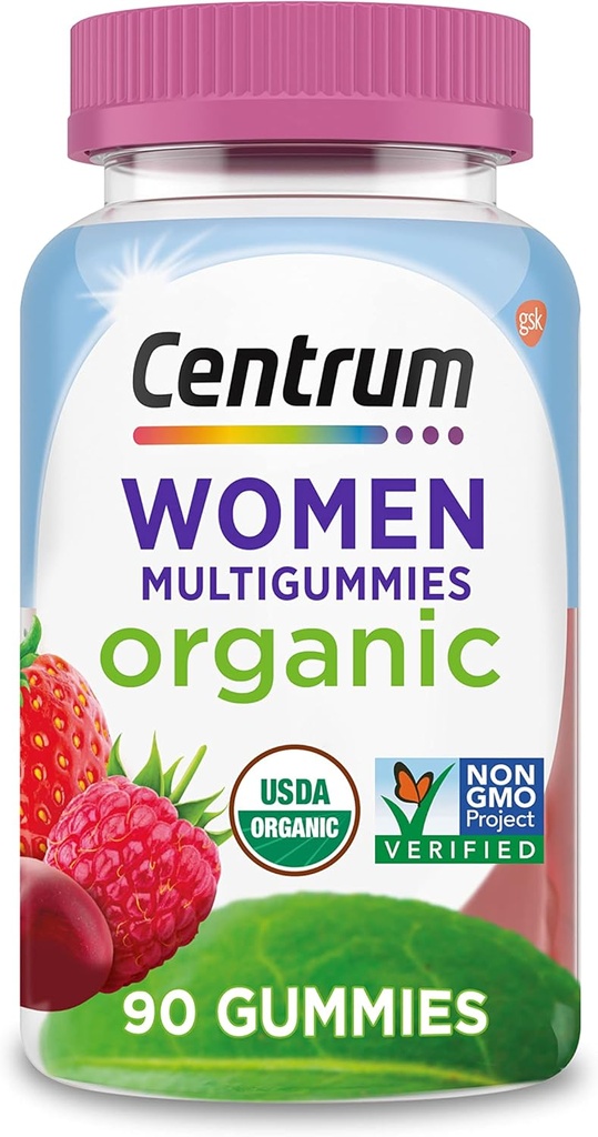Centrum Women's Organic Multigummies Women's Multivitamin Gummies Organic Multivitamin オーガニックマルチビタミン 免疫サポート、メタボリズム、ヘアスキン、ネイルビタミン - 90 Ct