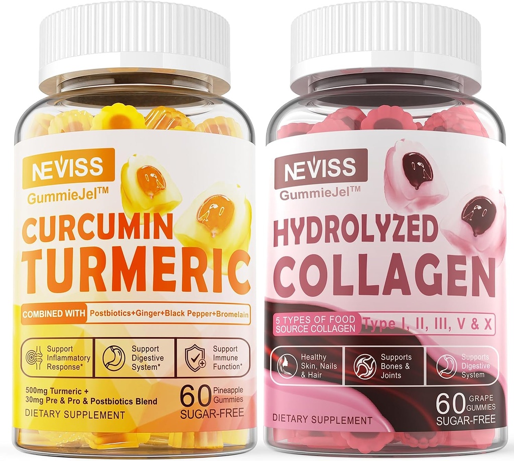 砂糖の自由なコラーゲンはグミ+砂糖の自由なターメリックのクルクミンによって満たされたグミ、健康な皮の毛の釘、骨及び接合箇所サポート、免疫及び消化器の健康を満たしました