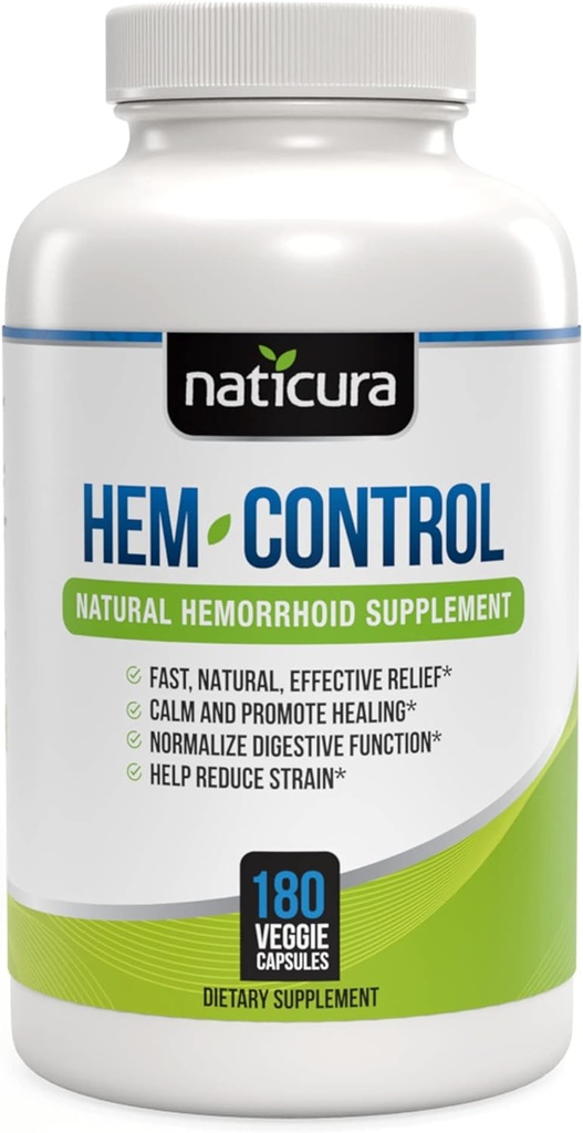 Hem-Control - 有効な痔の処置の補足-症状の救助、痔疾の収縮を促進する強力な方式-、Ease Discomfort - 180のビーガン-米国で作られる