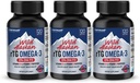 NANOWELLの野生のアラスカrTG Omega-3の魚油1196mg - EPA、DHA、ビタミンD3及びE - 120のSoftgels x 3のびん(360の計算)