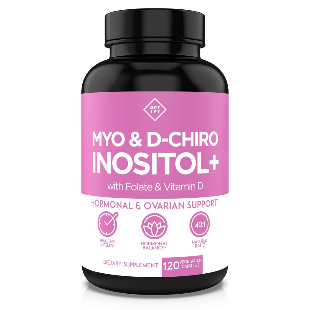 女性のためのMyo-Inositol&D-Chiro Inositolサプリメント - 40:1比率プラスフォーレートとビタミンD - 健康的なホルモンバランス、定期的なサイクル、および卵巣の健康をサポート - 30日の供給