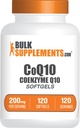 BulkSupplements.com CoQ10 200mg Softgels - 心の健康のために、Coenzyme Q10 200mgサプリメント、グルテンフリー、給食当たり1Softgel、120カウント(パッケージ1)