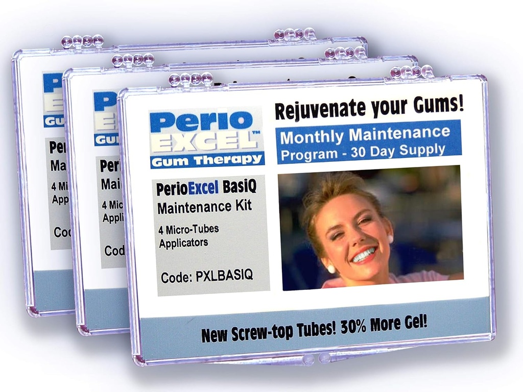 PerioEXCEL PXL 基本的なトライパックのガム療法のゲルのキット CoQ10 ガムのゲル、戦いのBleeding、敏感なグムのための。 強力で健康なグム、3ヶ月の供給のためのユニークなガムケアキット