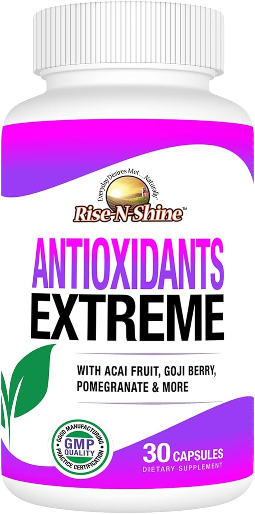Rise-N-Shine の酸化防止剤は Acai、Goji Berries、Noni、Mangosteen、Pomegranate、Resveratrol、Elderberryおよびより多くの30の計算と非常に補足します