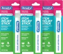 Benadryl Extra Strength Anti-Itch Relief Stick, Bug Bite Itch Relief, Diphenhydramine HCl Topical Analgesic & Zinc Acetate Skin Protectant, Great for Camping Essentials, 0.47 fl oz (Pack of 3)