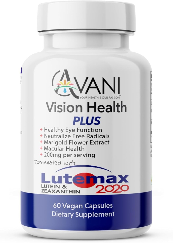 Avaniの視野の健康プラスの目の健康はLutemax 2020 20mg Lutein 4mgのZeaxanthinと作りました