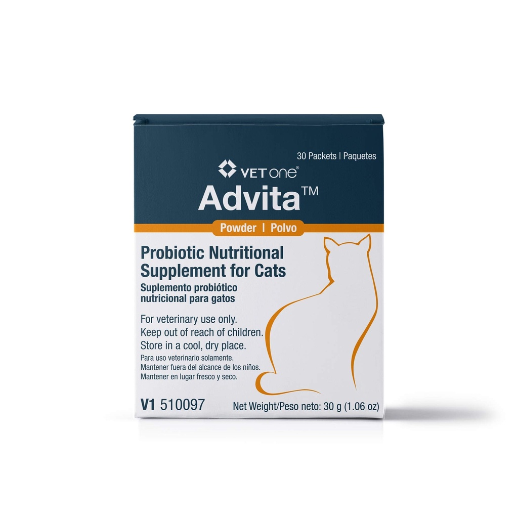 猫のためのVetOne Advitaの粉のProbiotic栄養物の補足- 30 (1グラム)のパック