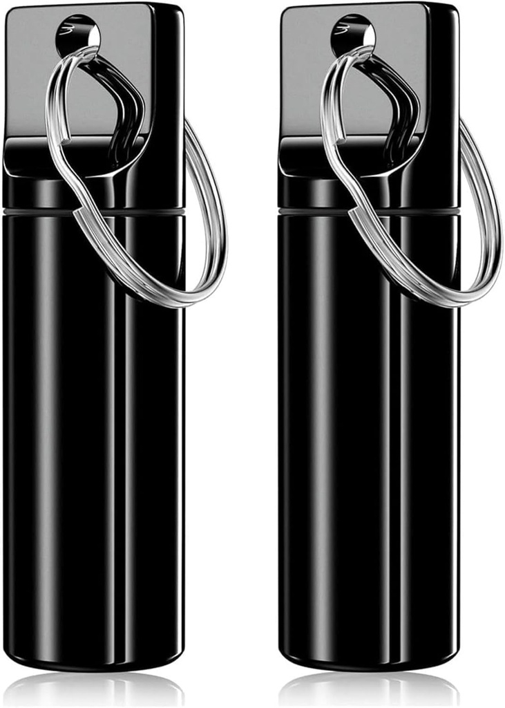 Keychainの丸薬のホールダー–大きい容量はタブレット、カプセルのための旅行丸薬のオルガナイザーの丸薬の容器を防水します–母線の箱(黒)を浄化するための耐久旅行友好的な丸薬の箱