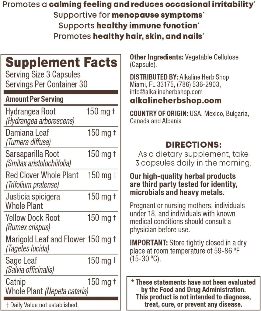 Alkaline Herb Shop 彼女の サプリメント 90 カプセル (ヘルシー)