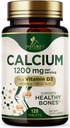 ビタミンD3のカルシウム1200 mg - 骨の健康の補足、女性のためのビタミンD&カルシウムサプリメント - 骨の強さ、歯及び免疫サポート、自然のカルシウムの丸薬、米国でボトル入り - 120錠