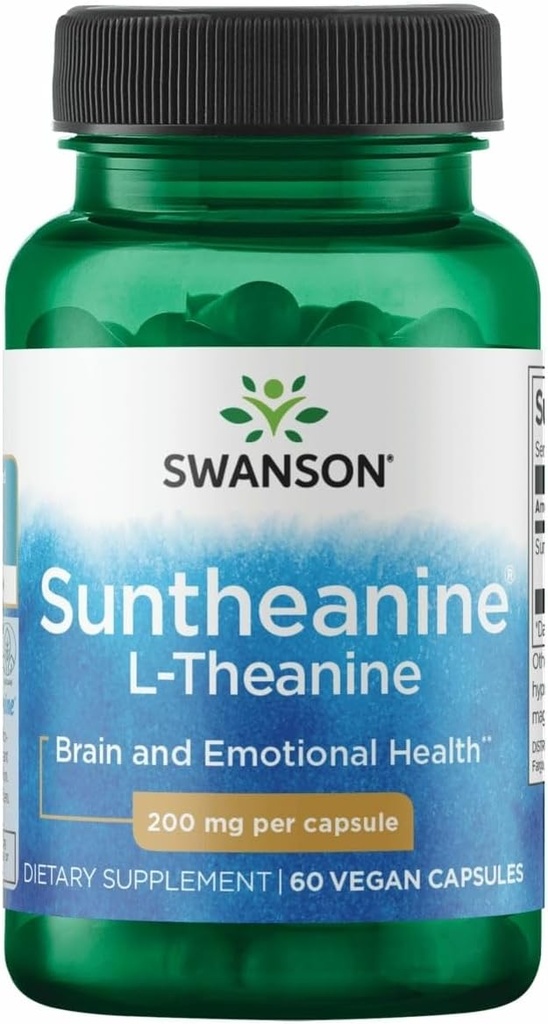 Swansonのアミノ酸の倍の効力のSuntheanine L-Theanine 200のミリグラム60のベジのカプセル