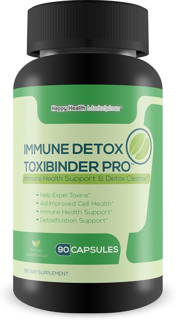 免疫デトックス Toxibinder Pro - デトックス&免疫サポートサプリメント - 助け Expel Toxins - 天然デトックスクレンジング - ピルリウム、ビタミンC、ジンジャー、亜鉛、タンポロト - フルボディデトックス免疫ブーストサポート