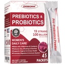 ZEBORA Probiotics-for-Women 100-Billion-CFUsプレバイオティクス、D-Mannose&Cranberry Digestive、免疫、フェミニンUT健康サポート、究極のプロバイオティック女性のケア、大豆&グルテンフリー、45パケット