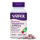 NatrolのビタミンB12 5,000のmcgの速い分解のビタミンB12の補足は100日の供給まで健康な神経系およびエネルギー代謝、100のタブレットを支えます