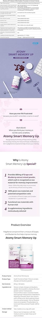 Atomyのスマートな記憶はブドウのブルーベリーの植物によって派生物させる補足60タブを新しい持ち上げます