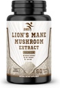 Lion's Mane Pills Mushroom Cognition Capsules (60 Veggie Capsules) 30% Polysaccharides- Lions Mane Extract Capsules | Brain Supplement, for Brain Health and Memory Support