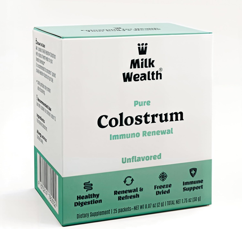 純粋なホウ素のColostrum Unflavored、凍結乾燥させた、免疫サポート、栄養素が付いているスーパーフード、添加物無し保存料、25のサービングのパケット(各パックの2グラム)の純重量50g