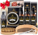 Beard Kit for Men Grooming &amp; Care W/3 Pack Beard Oil, Wash, Balm, Comb, Brush, Scissors,Anniversary Valentines Birthday Fathers Gifts Idea for Husband Him Boyfriend Dad Men Christmas Stocking Stuffers