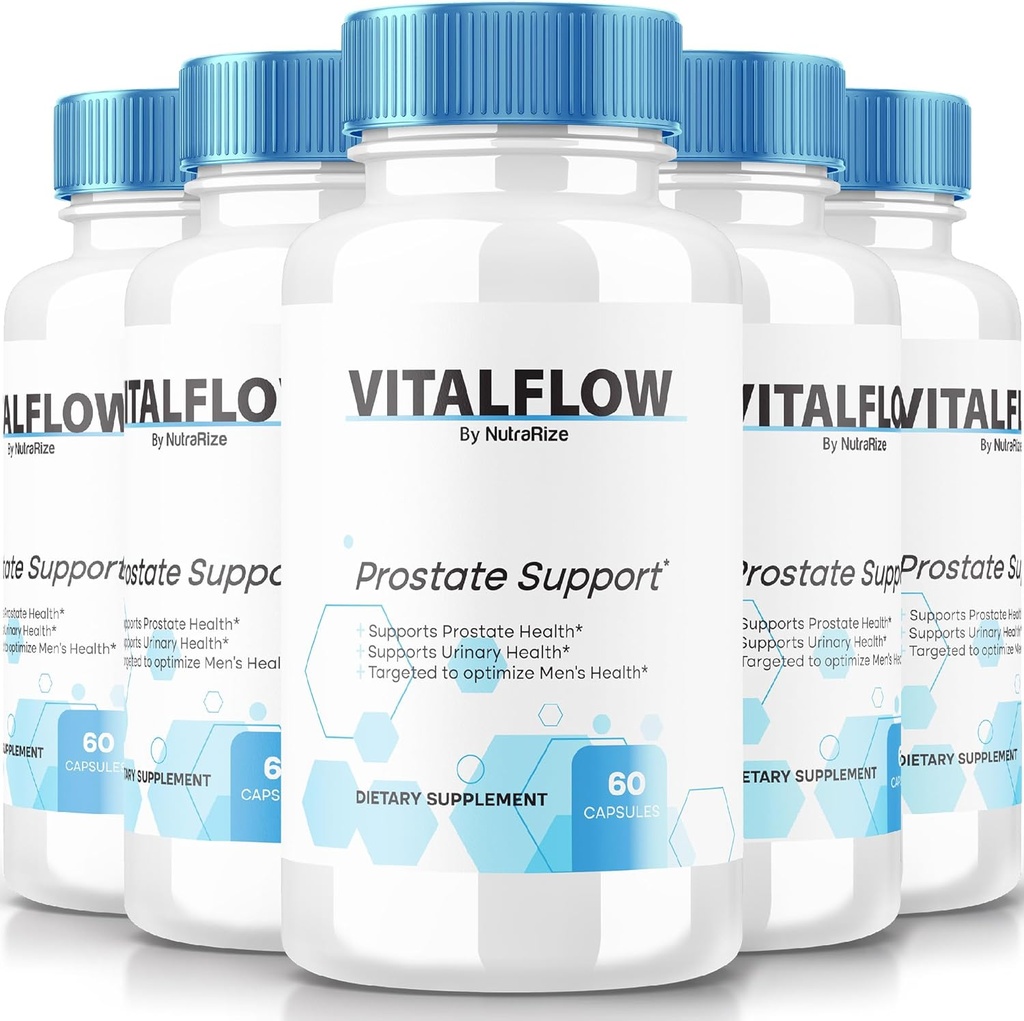 (5パック) VitalFlowカプセル、VitalFlowの高度の前立腺サポート方式、制御を取り戻すための公式の自然な方式、ウェルネスを支える最高の強さの丸薬、ガラス流れのレビュー(300カプセル)