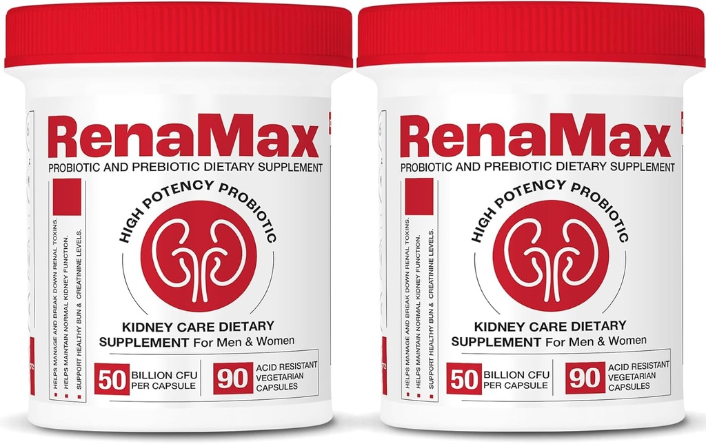 カプセル腎臓の復元と腎臓のケアサプリメント - 正常な腎臓機能をサポートするプロバイオティック&プレバイオティックサプリメント - カプセルあたり50億CFU - 米国製(180キャップ(2パック))