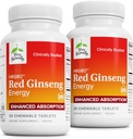 テリー自然にHRG80赤いGinsengエネルギー-サポート健康なエネルギー及び焦点-韓国の赤いGinsengの根の粉が付いている草の補足-援助の健康な持久力へのタブレット- 30のChewableのタブレット(パッケージ2)
