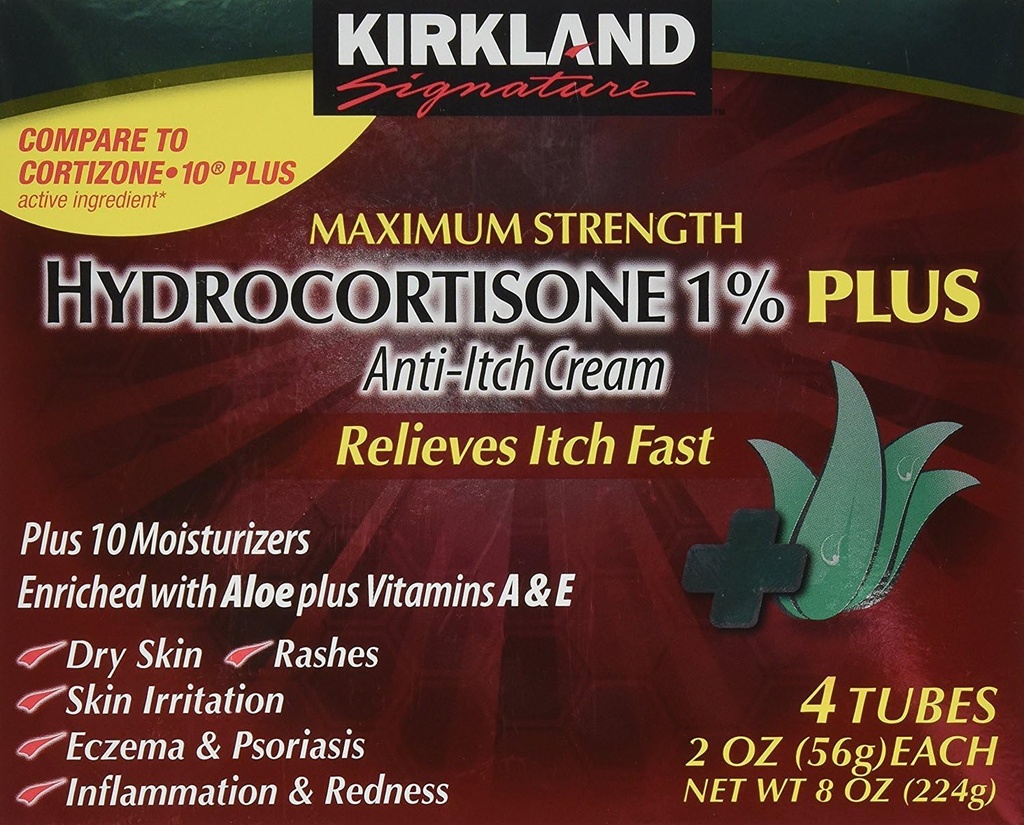 Kirkland Hydrocortisone %1 クリーム, 2 オンス (パッケージ 4)