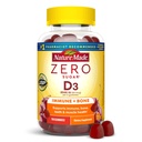 Nature Made Zero Sugar Vitamin D3 Gummies 2000 IU (50 mcg) サービングあたり, 骨 & 免疫サポート, アスパルテームフリー, 110 ビタミンDグミー, 55 日の供給