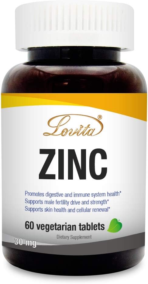 ロビタ亜鉛30mg | 男性と女性のための健康吸収性キレート亜鉛サプリメント | ビーガン、非GMO、免疫サポート&ヘルシー肌用 | グルテンフリー | 60錠
