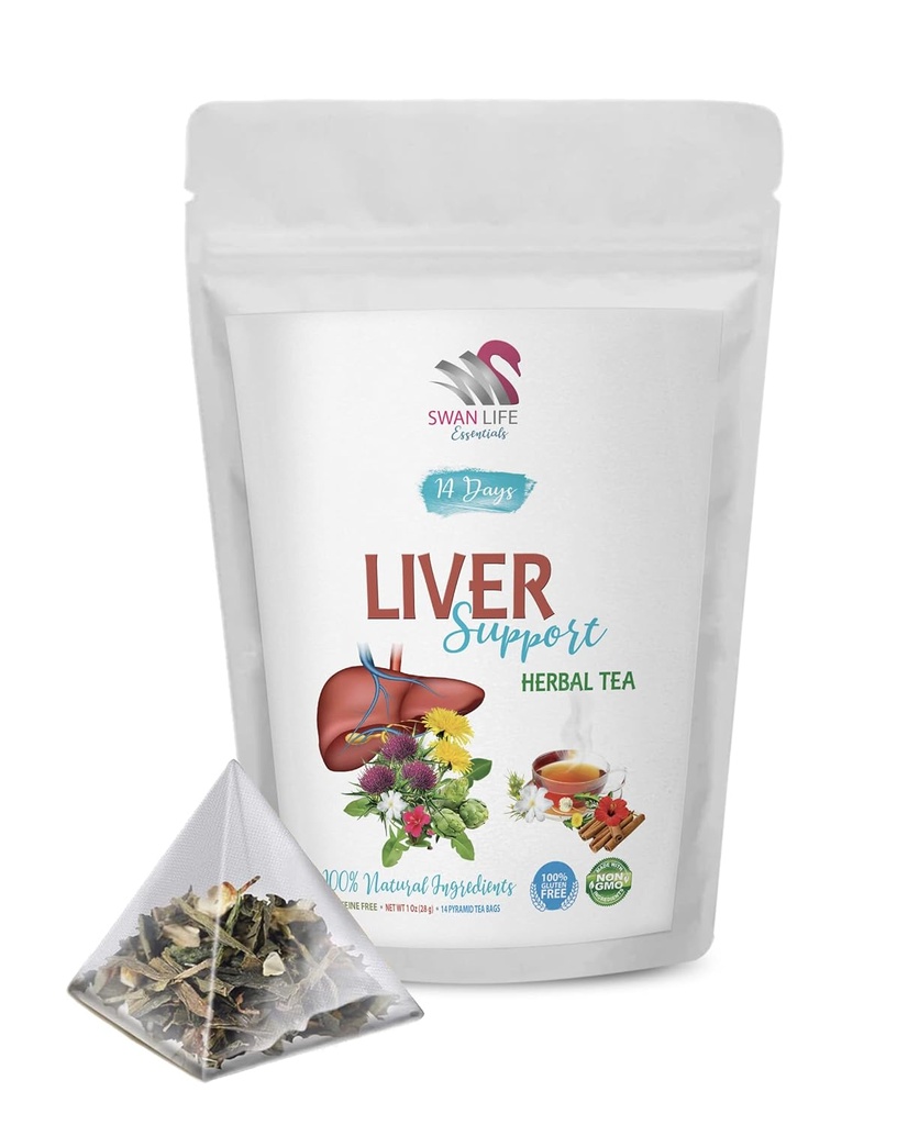 肝臓デトックスハーブ - LIVER DETOX HERBAL TEA、14日 - burdockの根とタンポポリーティー、肝臓サポート紅茶オーガニック、肝臓デトックスティーカフェイン無料、肝臓クレンジングデトックス&修復ハーブティー、1パック14バッグ
