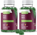大人のViteeyアロエベラグミー - 50mg - 消化と免疫の健康のエイド - アロエベラサプリメント - ビーガン、ゼラチンフリー、グルテンフリー、GMOフリー、おいしいChewableラズベリー風味のガミー