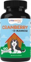 犬のためのVitamaticクランベリー - 120の咀嚼可能なタブレット - D-Mannose、Apple Cider Vinegar&ビタミンC - 犬のための尿路と膀胱のサポート
