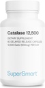 スーパースマート - 1日あたりのカタラーゼ500mg(12500 CatU) - ナチュラル酵素 - アンチグレーヘアサプリメント | 非GMO&グルテンフリー - 60 遅延解放カプセル
