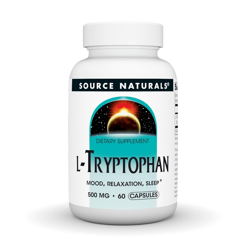 ソースナチュラルL-Tryptophan、気分、リラックス、眠り*、500mg - 60カプセル