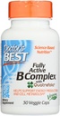 Doctor's Best Fully Active B Complex, Non-GMO, Gluten Free, Vegan, Soy Free, Supports Energy Production, 30 Veggie Caps