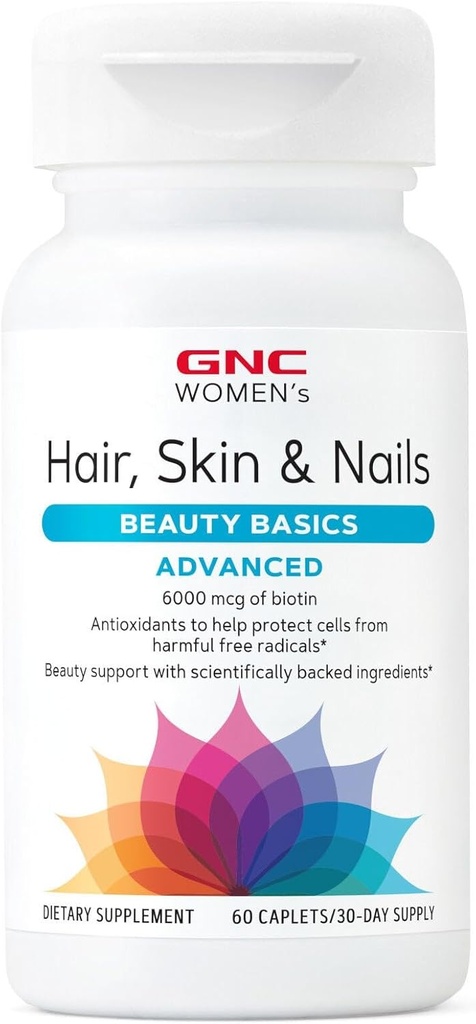 GNCの女性の高度の毛、皮及び釘は女性のための毎日のMultivitaminのブレンド、臨床的に生物チン、Hyaluronic酸、コラーゲン、ルテイン、60のカプレットを達成する美サポートをスタッドしました