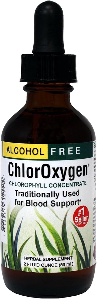ハーブなど。 ChlorOxygen Chlorophyll 濃縮 - 高濃度エネルギーサポート - Aids 健康的な血液循環 - 自然死亡サポート - アルコールフリー - ミント、2 fl oz (約 132 サービング)