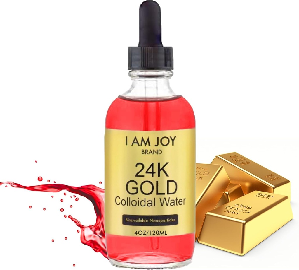 私は喜びco.の液体のコロイドの金24k 99.99%の純粋な100ppm Rubyの赤水はすべての自然な電気分解4ozガラスびんを基づかせていました