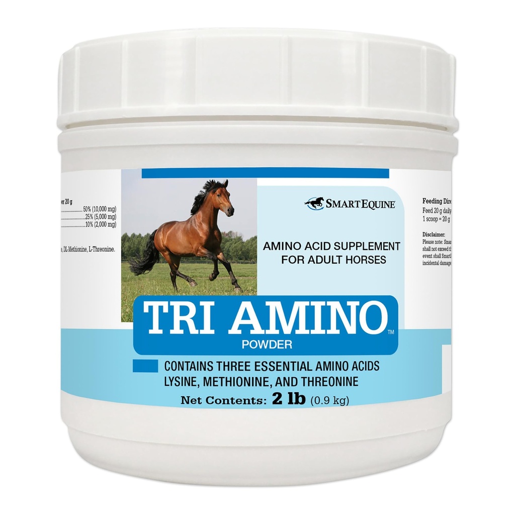 SmartEquine Tri アミノ | 強靭な筋肉のメチオニンとレトニンのライジンホースサプリメント | ヘルシーなトプライン | タンパク質生産のアシスト | 2 LB