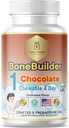 Kids Bone Builder 1 Chewable A Day Halal Vitamins Chocolate Flavor for Age 4-12 60 Servings