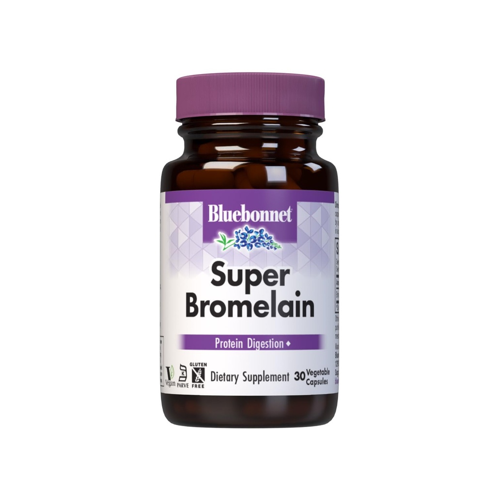 BlueBonnetスーパーBromelainベジタリアンカプセル、パイナップル、500mg、30カウント