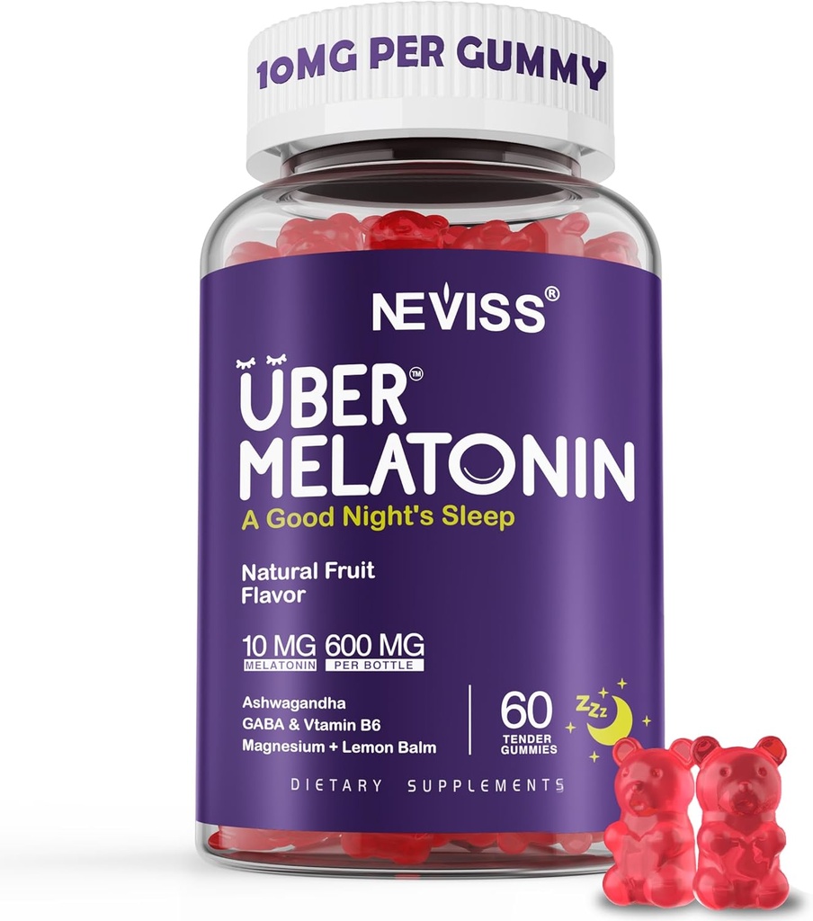 Melatoninは大人のための10mg 20mg、20mg、Ashwagandha、マグネシウムのGlycinate、GABA、L-theanine、Valerianの根およびレモン バルム、残りのサポート補足、ブドウの味、60のCtsをGrapeの製粉します