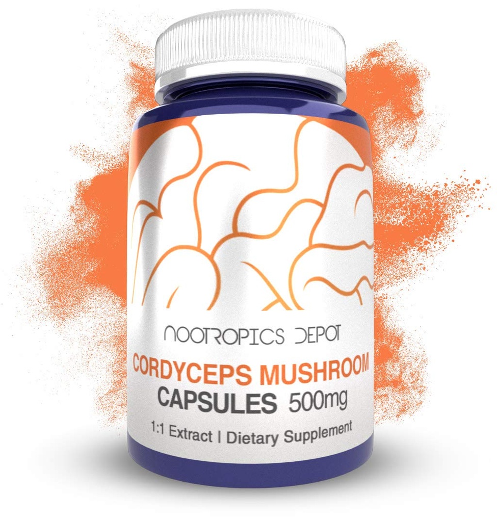 ノトropics デポ コーディプス キノコカプセル | 500mg | 180カウント | コーディプス ミリタリス | 全果肉 キノコ サプリメント | 健康的な免疫システムをサポート