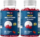 メラトニン20mgグミー - 180カウント - 薬物無料 - ナチュラルストロベリー風味 - ベジタリアン、非GMO、グルテンフリー(2ボトル)