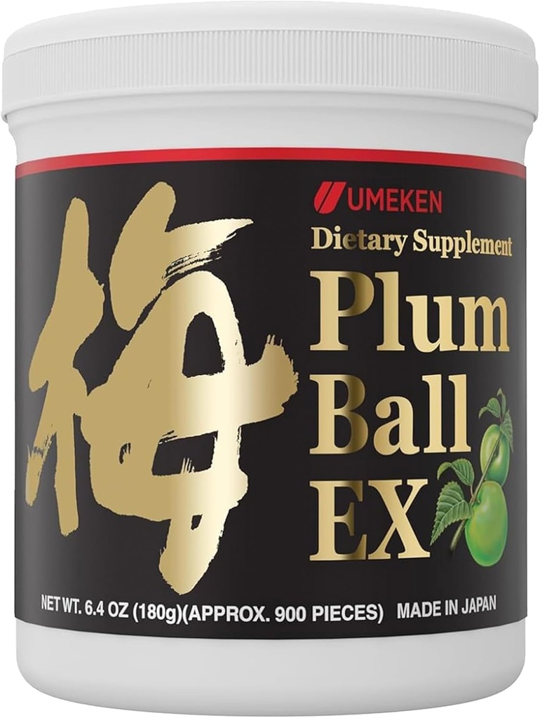 Umekenのプラムの球EX、酸化防止剤、Cittricの酸およびMumefuralの毎日の補足、日本の緑のプラムのエキス、3か月の供給、6.4oz、180gのびん、1のパック