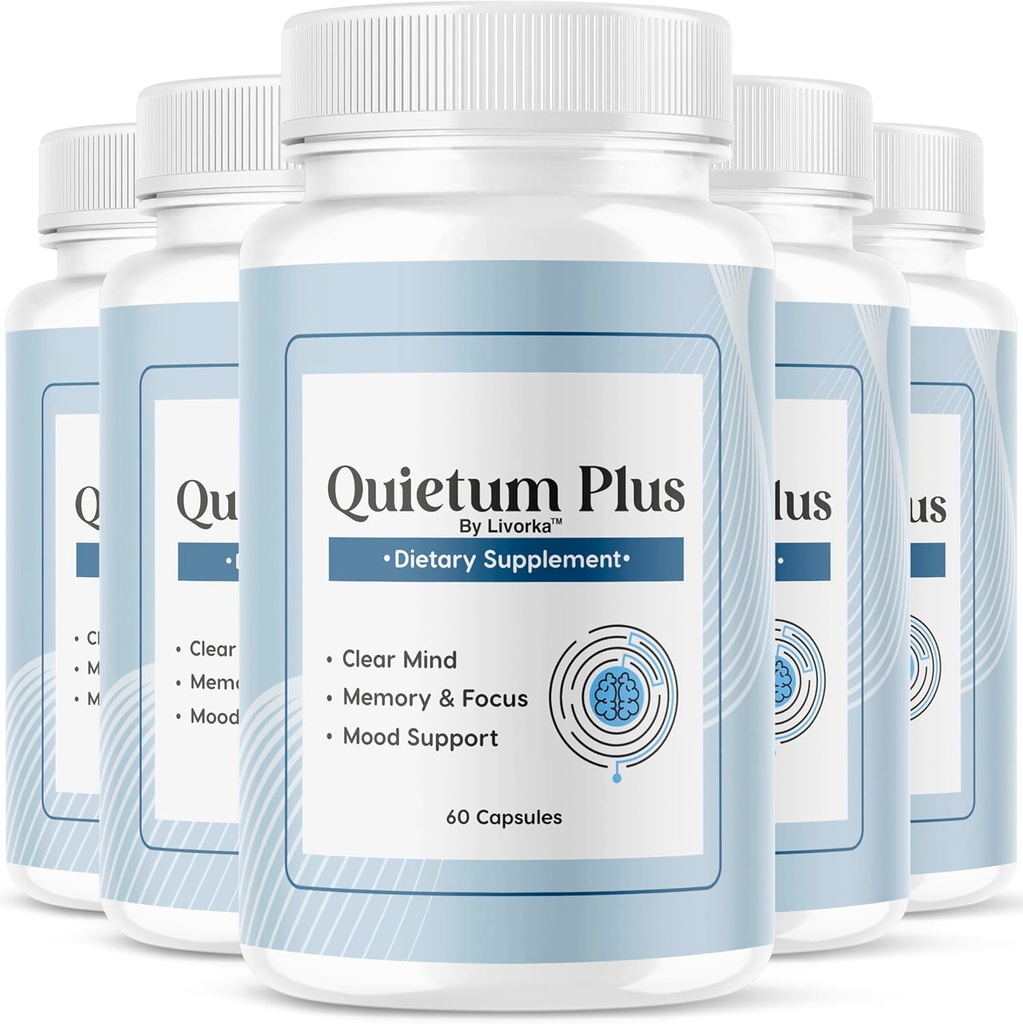 (5 Pack) Quietum Plus - Official Quietum Plus Advanced Supplement Formula, Original Quietum Plus Reviews, All Natural QuietumPlus Advanced Formula for Healthy Ear, 300 Capsules for 5 Months